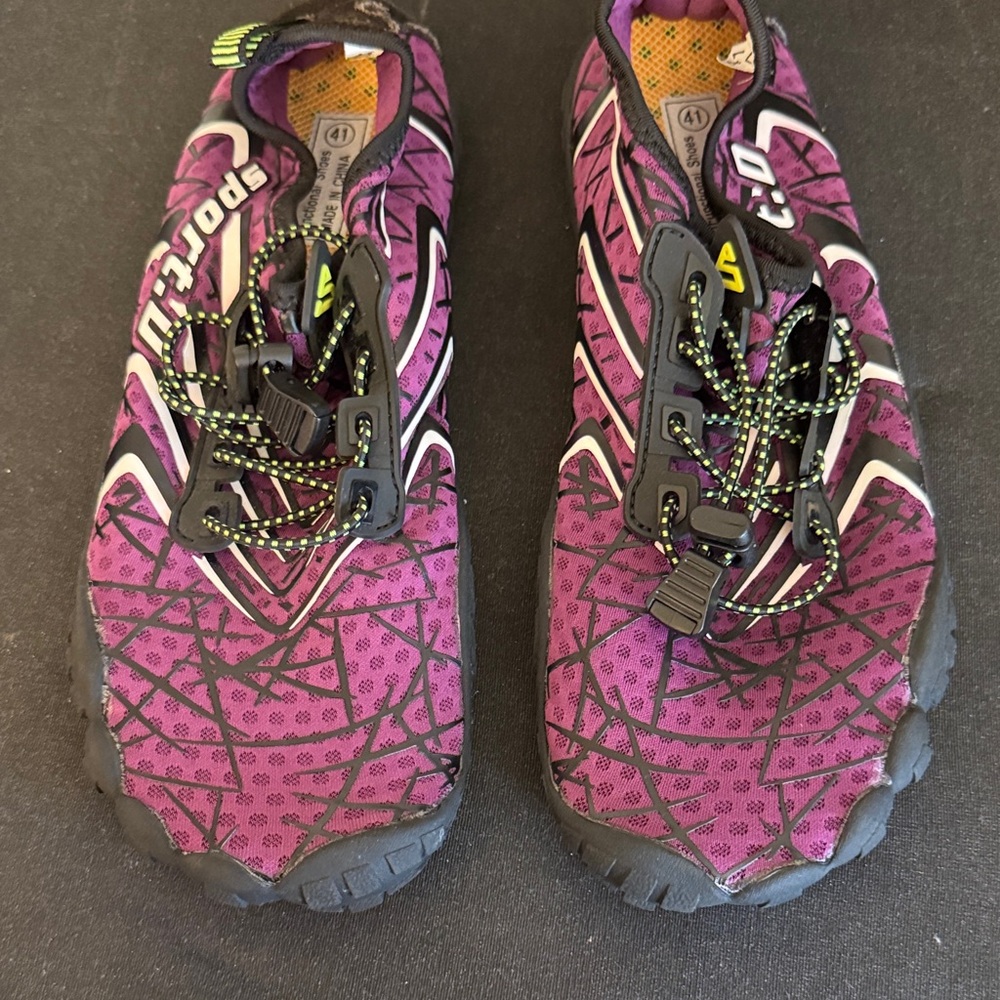 Women's Purple Athletic Water Shoes with Quick-Lace Closure